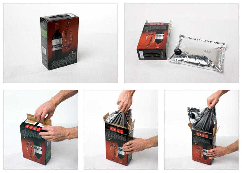 Opening the Bag-in-Box packaging to fill The Boxx'r