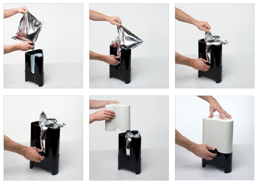 Placing the bag in The Boxx'r